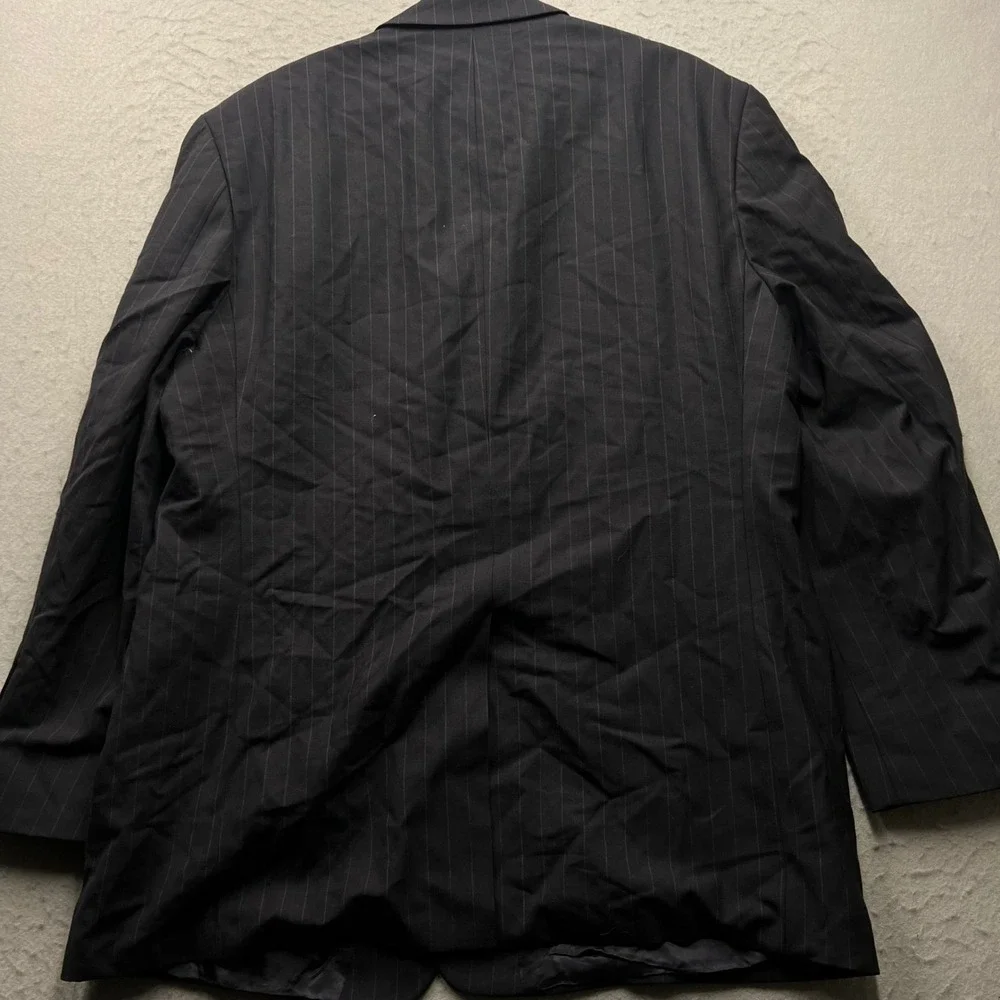 Brooks Brothers 346 Mens 46 RG Navy Blue Pinstripe Stretch Wool 2 Button Blazer